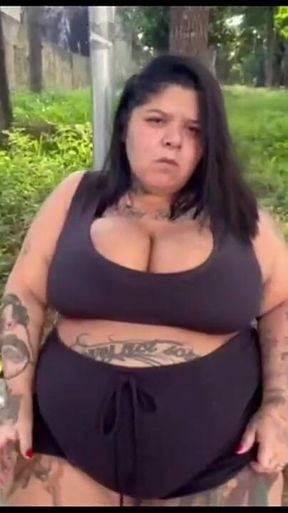 Deusa BBW Smoking Her Cigarette in Public