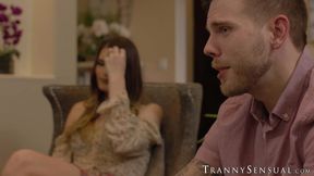Very aroused Adrian Duval passionately fucks her hot TS wifes bubble butt