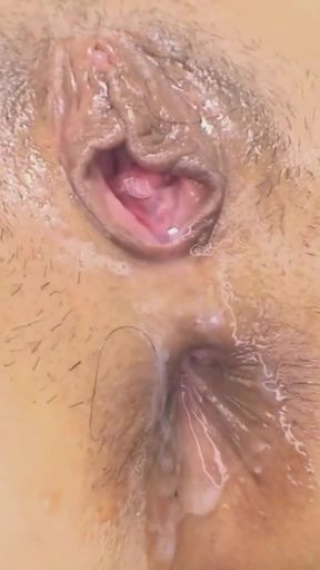 Thrilling moment from "Super messy creampie after the mature Asian lady rides the cock reverse cowgirl style"