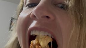 How a Giantess Eatz Pizza: Throat, Tongue, and Uvula Mouth Display