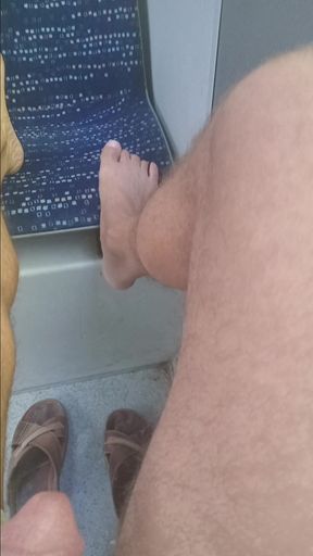 I jerk off my semi-stiff on the bus