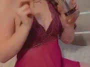 Sexy teen brunette takes 420 dabs