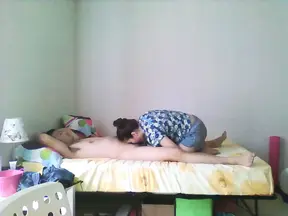 My submissive slut sucks the cum out of my dick