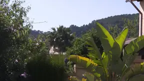 Hot babes suck and ride cock in wild summer orgie