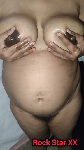 Desi Mallu wife Big Boobs Oil massage Carrot Masturbation