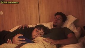 I was watching Netflix with my stepsister and she lay down on my lap so I could put my penis in her mouth