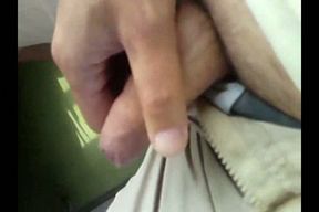 Kinky masturbation time at the train - stroking my small cock