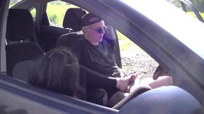 Foot sex in car (HD)