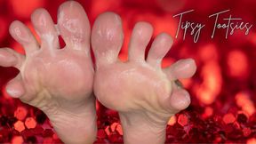 Soft Wrinkled Soles Lotion Oil Rub High Arches Close-Up Purple Toes POV Tease HD