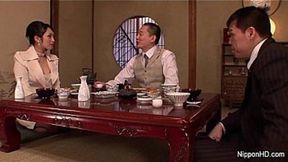 Business executive gets banged rough by Japanese beauty's eager clients