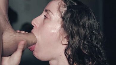 sloppy deepthroat choking huge cock cumshot facial