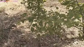 This mature experienced lady with huge natural melons is out in the woods looking for a