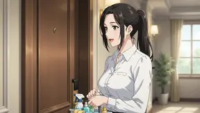 Housekeeper gets a surprise sensual reward in secret room