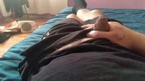 Sex addict boy touches his large penis