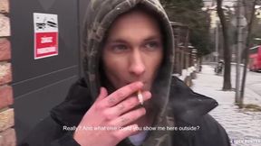 CZECH HUNTER 406 - Twink In His Hoodie Gets Persuaded To Give Up His Ass For Cash