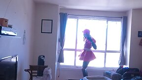 Sissy maids spiked chastity cage self-bondage torment