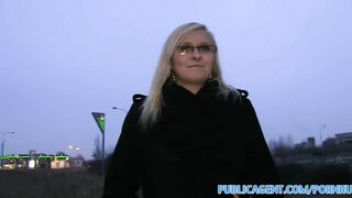 PublicAgent Outdoor Fucking with Sexy Blonde in Glasses