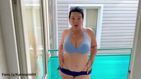 Stepmom Wants to bang herself hard in every hole with her big tits and ass