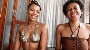 Bubble Butt Black Sluts Team Up To Ride BWC In Hot Interracial Threesome