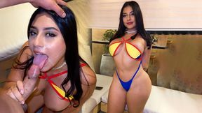 Colombian babe celebrates Copa America with hardcore face-sitting and rough sex.