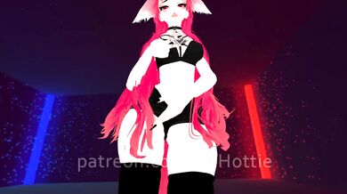 Neko Straddles in Thigh Highs Strips for POV Lap Dance Choker Play