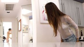 Stepbro Wakes Up to Charity Riding His Morning Wood Hard and Fast.