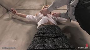 ”Hogtied blond machine screwed by doc”