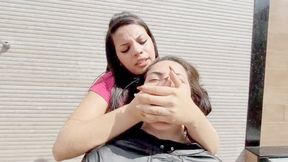 PUNISHING THE UGLY BITCH IN THE HOT SUN WITH MY DANGEROUS HANDS - BY KATIA BAYLES - CLIP 2