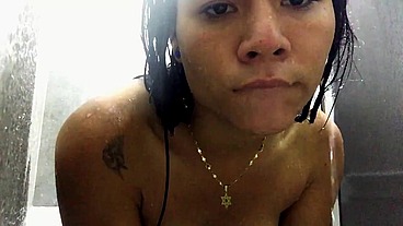 Hot shower show with cumshot