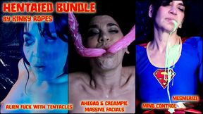 HENTAIED BUNDLE by BONDAGE KINK movie pack featuring a MILF fucking with tentacles and alien creatures (3 MOVIES)