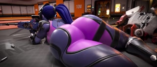 Widowmaker jiggles her huge ass while at target practice
