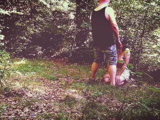 This is the only way to treat a submissive slut wife...Humilation Golden Piss Outdoor Collar Leasher