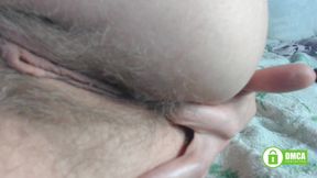 Fingering My Super Hairy Asshole with Moaning