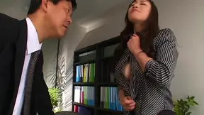 Busty Asian secretary gets bound and boned at the office