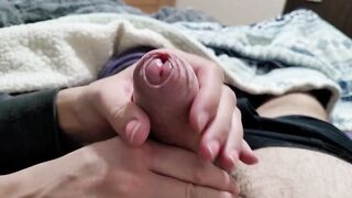 edging hand job until explosive jizzed everywhere