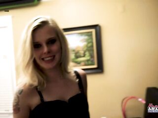 Myaa Tattooed Golden-haired Footjob Tease Ardent Sole Jerking off Heat!