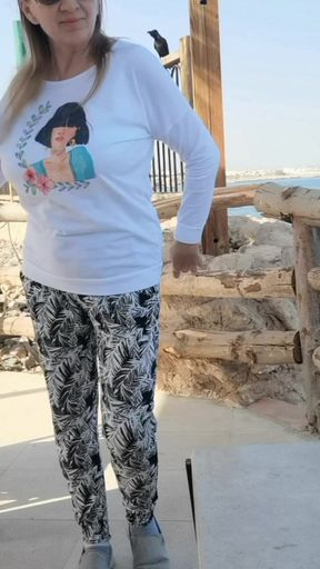 Crazy dance on the beach