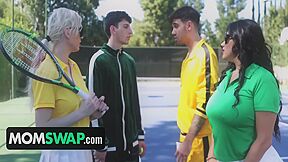 Tennis Game With Slut Stepmoms Leads To Foursome Fuckfest Orgy - Kenzie Taylor & Mona Azar 17 Min