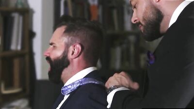 Sharp Dressed Bearded Hunk Epic Group Fuck - RagingStallion