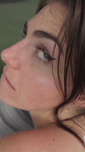 Tiny Rhea in a Steamy POV Scene, Starts with a Tease, Strips Down, and Masturbates Before a Lucky Guy Eats Her Pussy