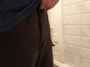 Pee with a Christmas songs in a public toilet