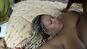 Ebony BBW takes big black cock deepthroat