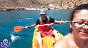 Horny Kayaking with a Follower Masturbate on the Beach