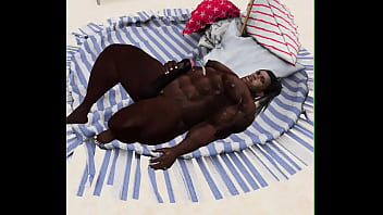 big dj fluker jerks his massive black cock