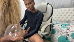 I Came Home From the Gym and Started Fucking with an Inflated Condom