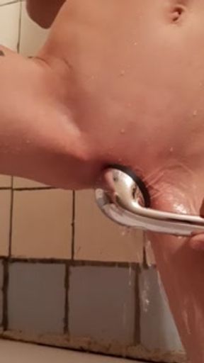 I watched my girlfriend wash in the shower and couldn't resist fucking her with a mixer.