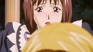 Anime lesbian group and masturbation session