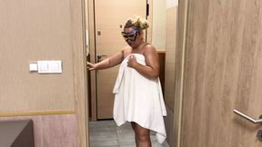 Her lustful pleasure in solo nudity bathed in bathroom waters &mdash;  raw and exposed