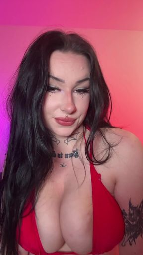 Busty British goth teen dirty talk JOI