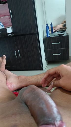 Boy masturbating at home